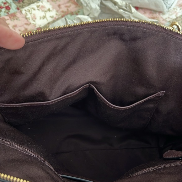 Coach vintage chocolate leather Ava chain tote Like new w/tag - Picture 6 of 7